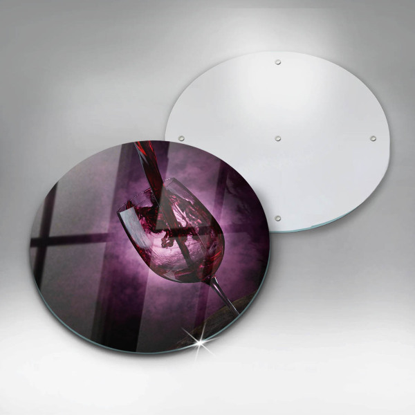 Tagliere in vetro Un bicchiere di vino