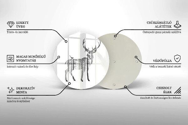 Tagliere in vetro Illustrazione dei cervi e della foresta