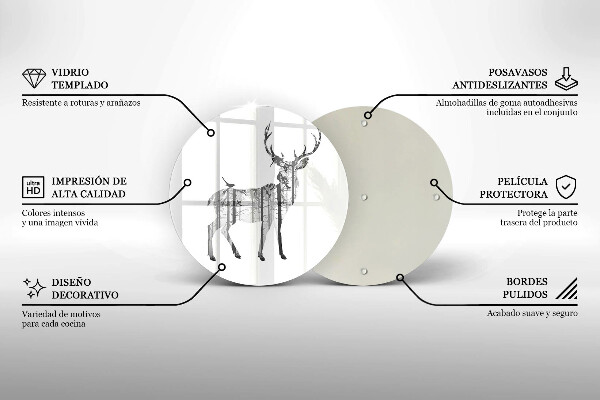 Tagliere in vetro Illustrazione dei cervi e della foresta