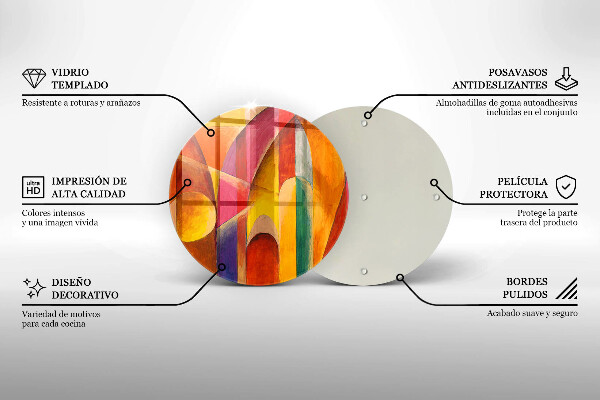 Tagliere in vetro Astrazione colorata