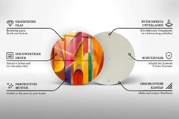 Tagliere in vetro Astrazione colorata