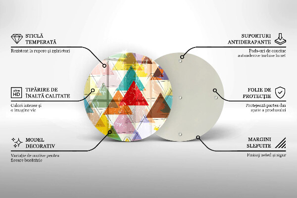 Tagliere in vetro Triangoli dipinti