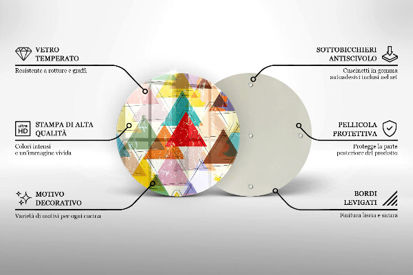 Tagliere in vetro Triangoli dipinti