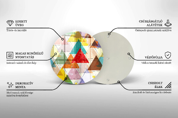 Tagliere in vetro Triangoli dipinti
