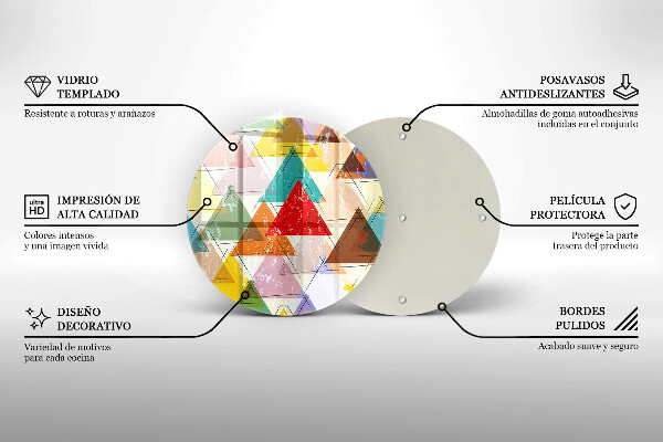 Tagliere in vetro Triangoli dipinti