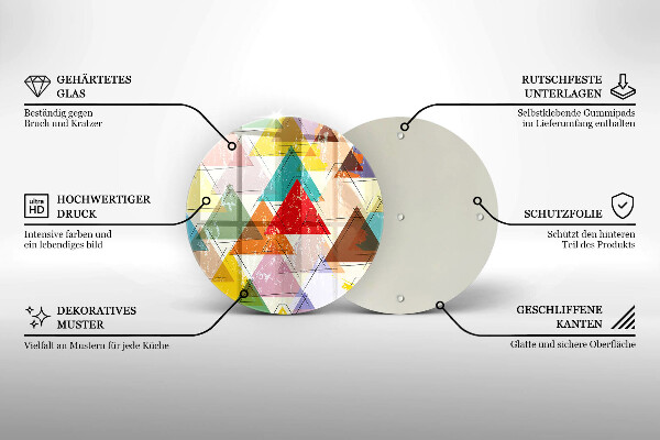 Tagliere in vetro Triangoli dipinti
