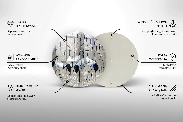 Tagliere in vetro Gru giapponesi