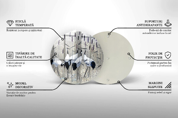 Tagliere in vetro Gru giapponesi