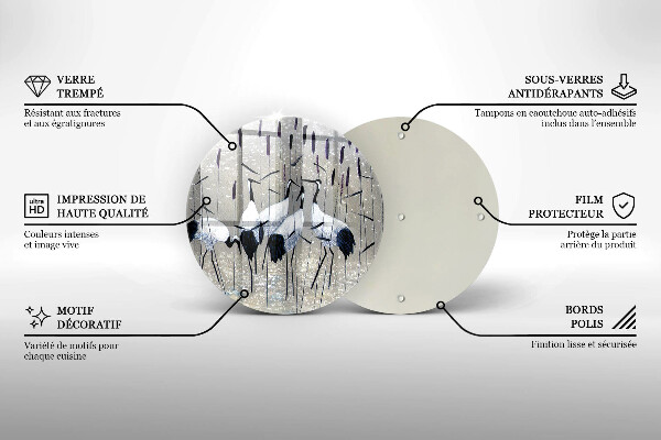 Tagliere in vetro Gru giapponesi