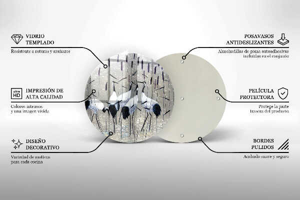 Tagliere in vetro Gru giapponesi