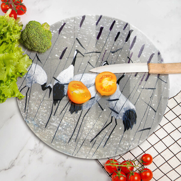 Tagliere in vetro Gru giapponesi