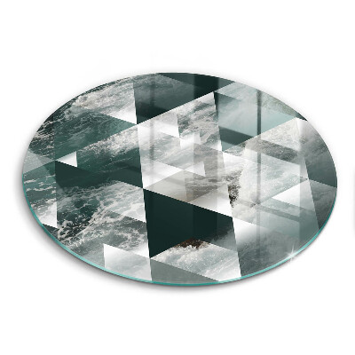 Tagliere in vetro Triangoli e acqua