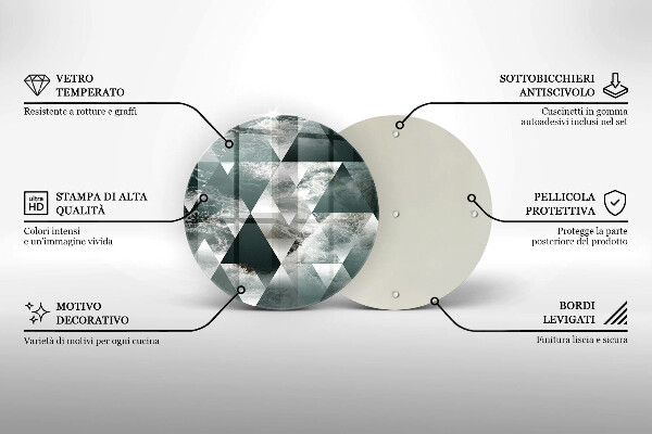 Tagliere in vetro Triangoli e acqua