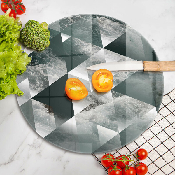 Tagliere in vetro Triangoli e acqua