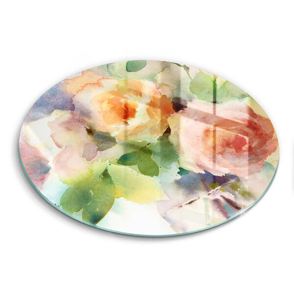 Tagliere in vetro Fiori dipinti