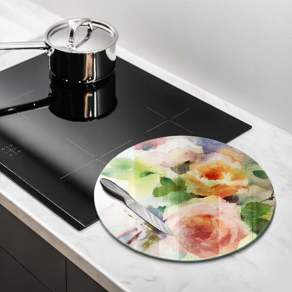 Tagliere in vetro Fiori dipinti