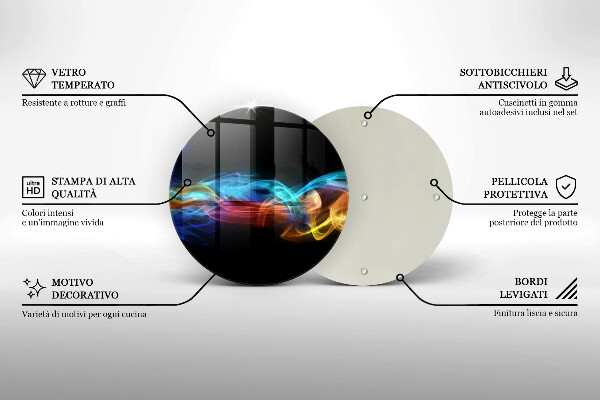 Tagliere in vetro Fumo colorato