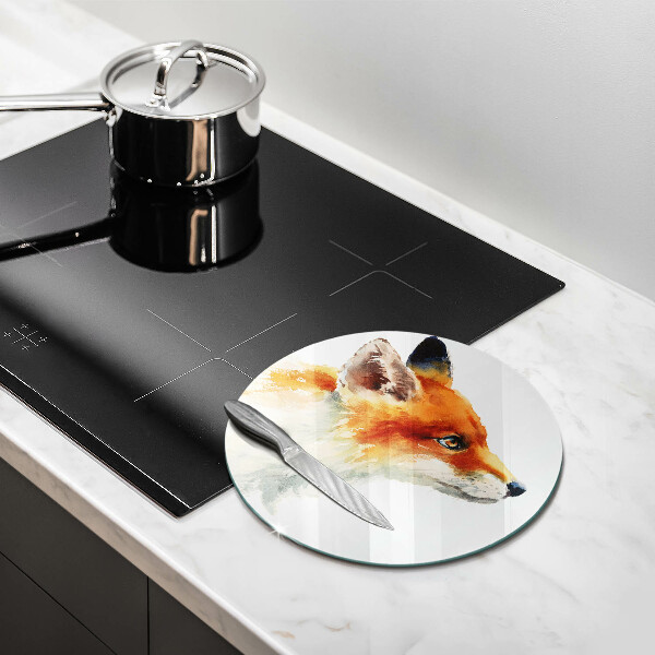 Tagliere in vetro Volpe dipinta