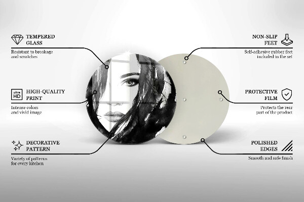 Tagliere in vetro Volto di donna