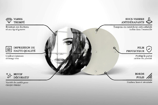 Tagliere in vetro Volto di donna