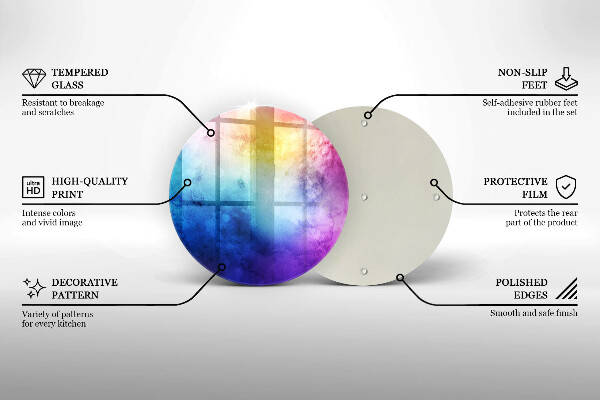 Tagliere in vetro Spruzzi di acquerello arcobaleno