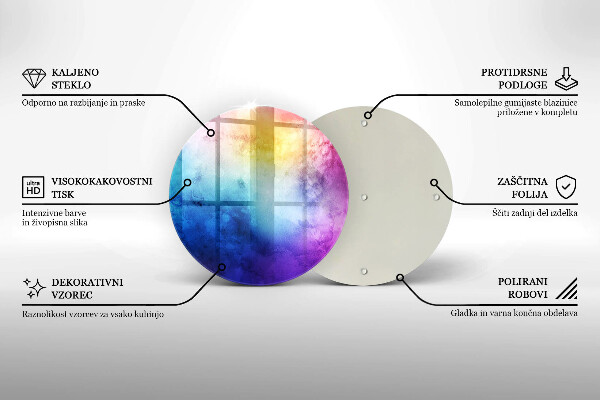Tagliere in vetro Spruzzi di acquerello arcobaleno