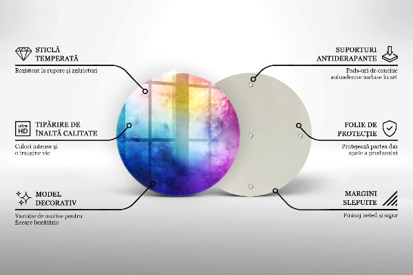 Tagliere in vetro Spruzzi di acquerello arcobaleno