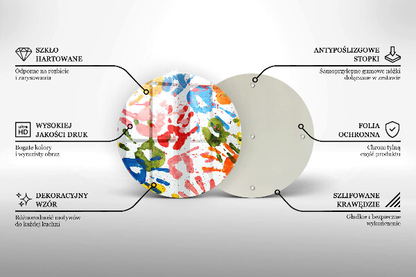 Tagliere in vetro Tracce delle mani dei bambini