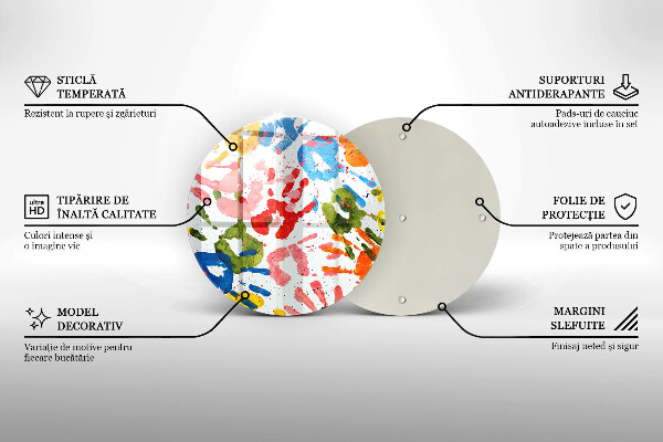 Tagliere in vetro Tracce delle mani dei bambini