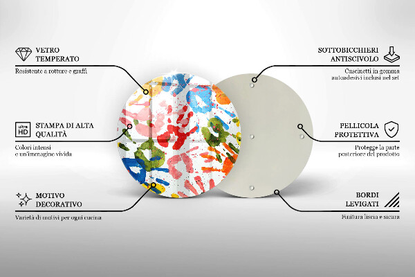 Tagliere in vetro Tracce delle mani dei bambini