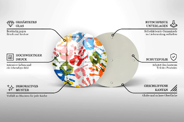 Tagliere in vetro Tracce delle mani dei bambini