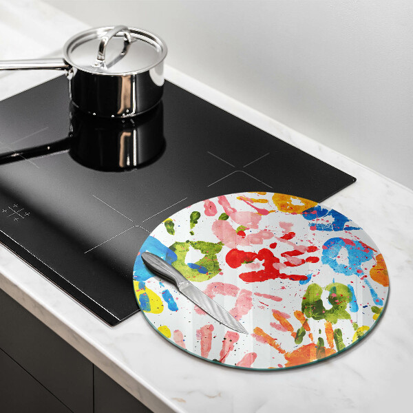 Tagliere in vetro Tracce delle mani dei bambini