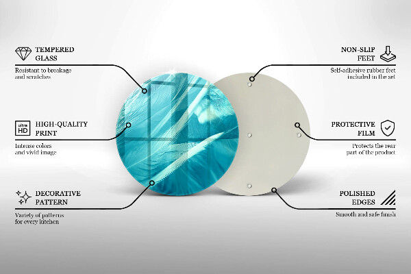 Tagliere in vetro Piume delicate