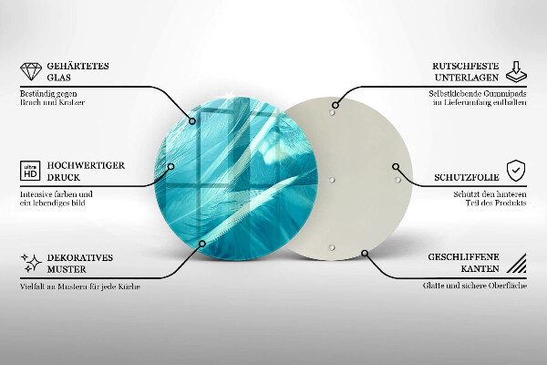 Tagliere in vetro Piume delicate