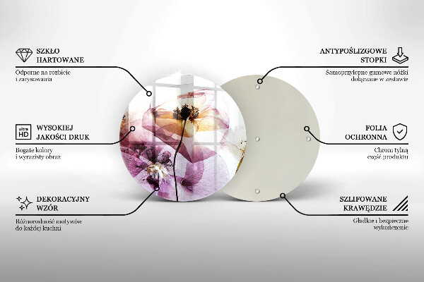 Tagliere in vetro Fiori delicati