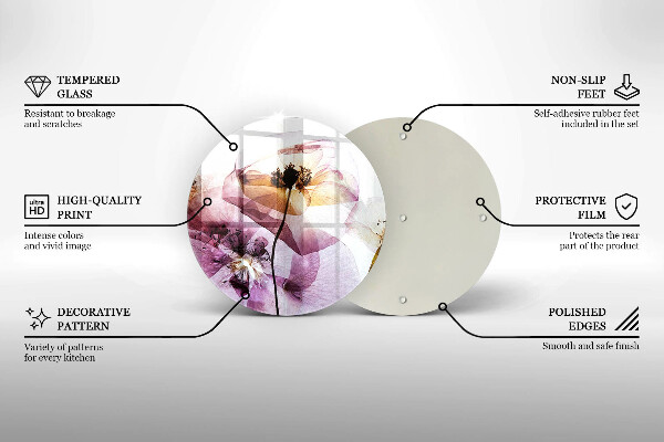 Tagliere in vetro Fiori delicati