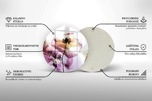 Tagliere in vetro Fiori delicati