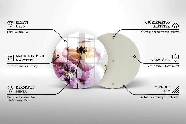 Tagliere in vetro Fiori delicati