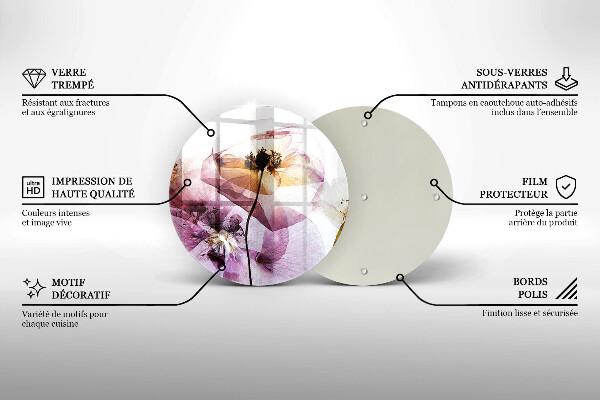 Tagliere in vetro Fiori delicati