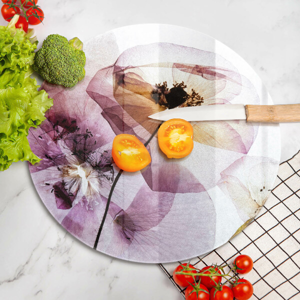 Tagliere in vetro Fiori delicati