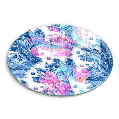 Tagliere in vetro Illustrazione di piume boho