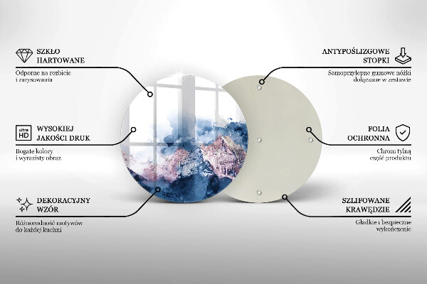 Tagliere in vetro temperato Montagne dipinte astratte