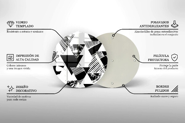Tagliere in vetro temperato Triangoli geometrici