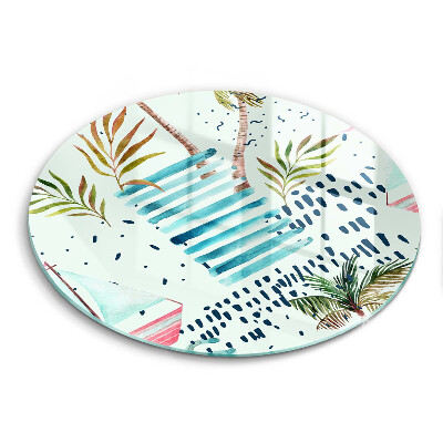 Tagliere in vetro temperato Illustrazioni di vacanze