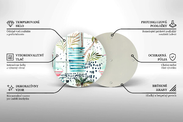 Tagliere in vetro temperato Illustrazioni di vacanze