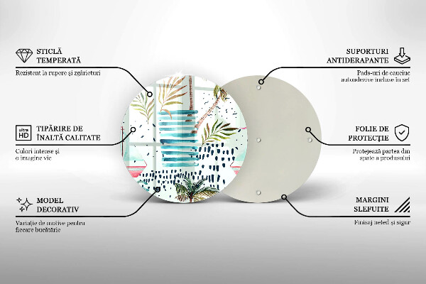 Tagliere in vetro temperato Illustrazioni di vacanze