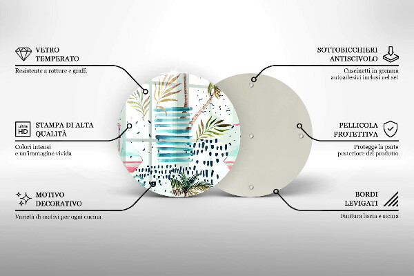 Tagliere in vetro temperato Illustrazioni di vacanze