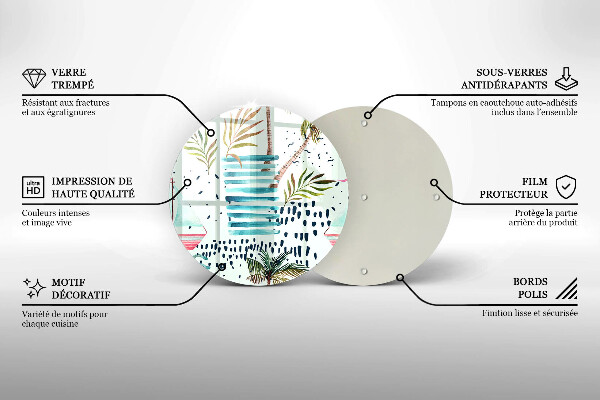 Tagliere in vetro temperato Illustrazioni di vacanze