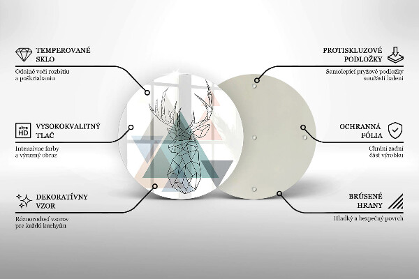 Tagliere in vetro temperato Cervi astratti