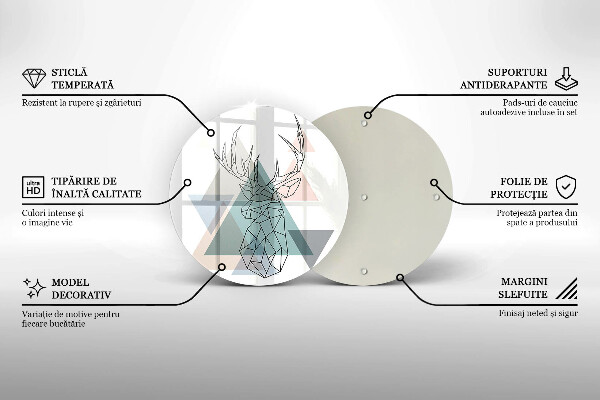 Tagliere in vetro temperato Cervi astratti
